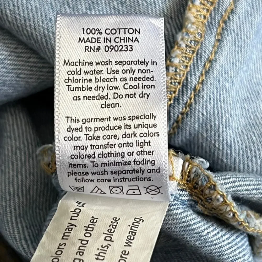 Pacsun Button Front Denim Jean Light Wash Mini Skirt Womens Summer Spring 26 - Picture 4 of 4
